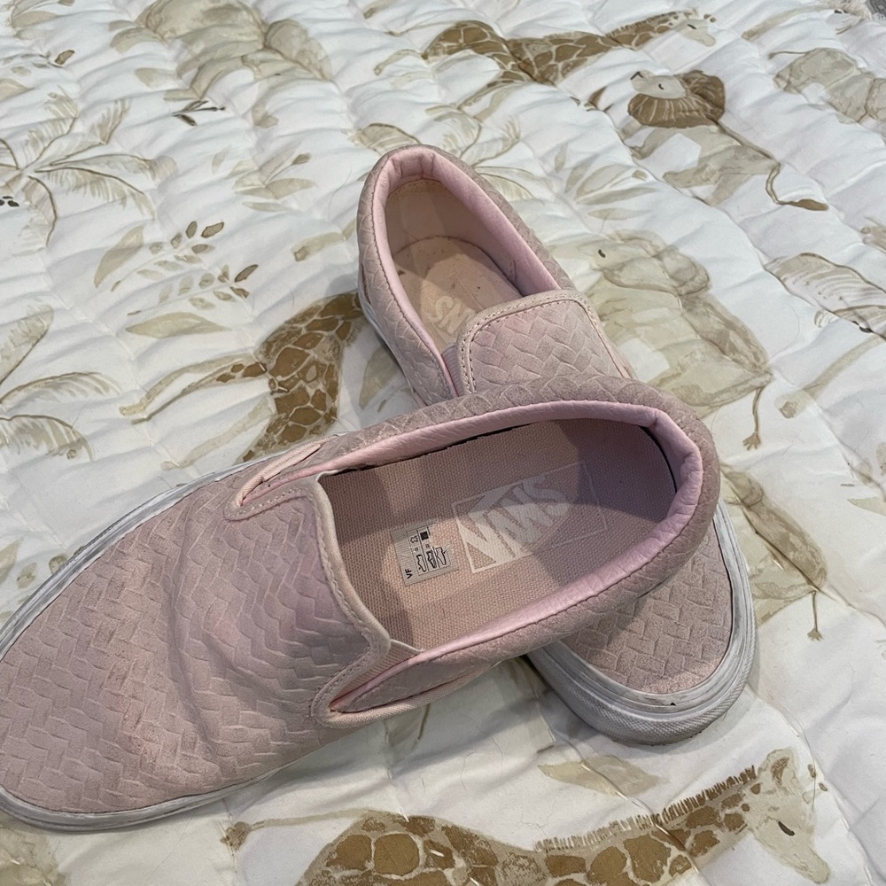 Vans Woven Embossed Suede Slip On Shoes Size 7.5
